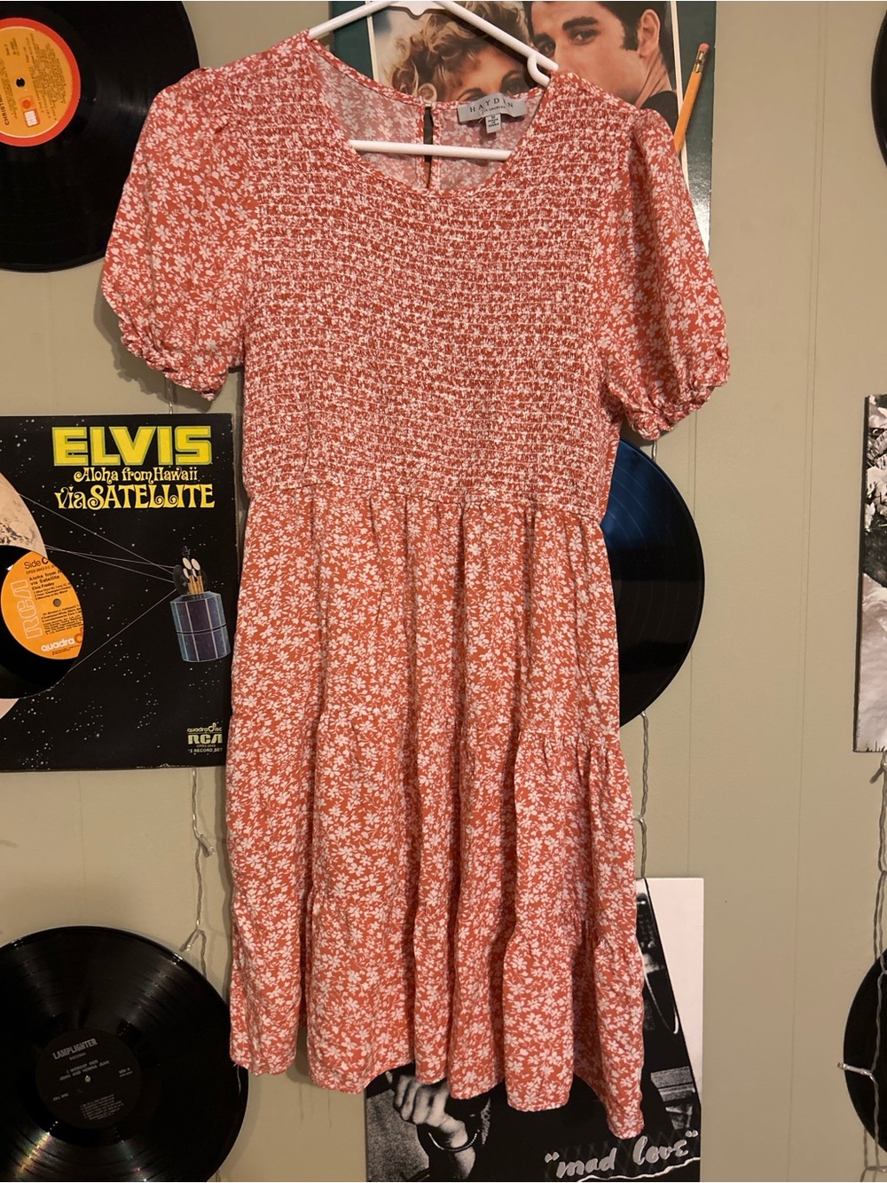 Smocked Floral Tiered Kids Dress in Rust Pink - Hayden Los Angeles